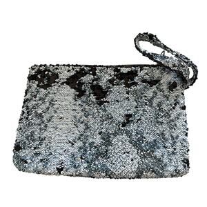 Any Old Iron Nashville Sequin Clutch - Black/White/Silver Glam Going Out Bag